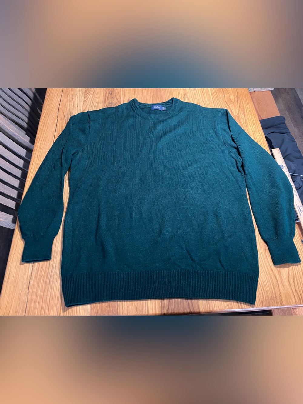 Parker Men’s Ribbed Crewneck Sweater – Green – Size 3XL